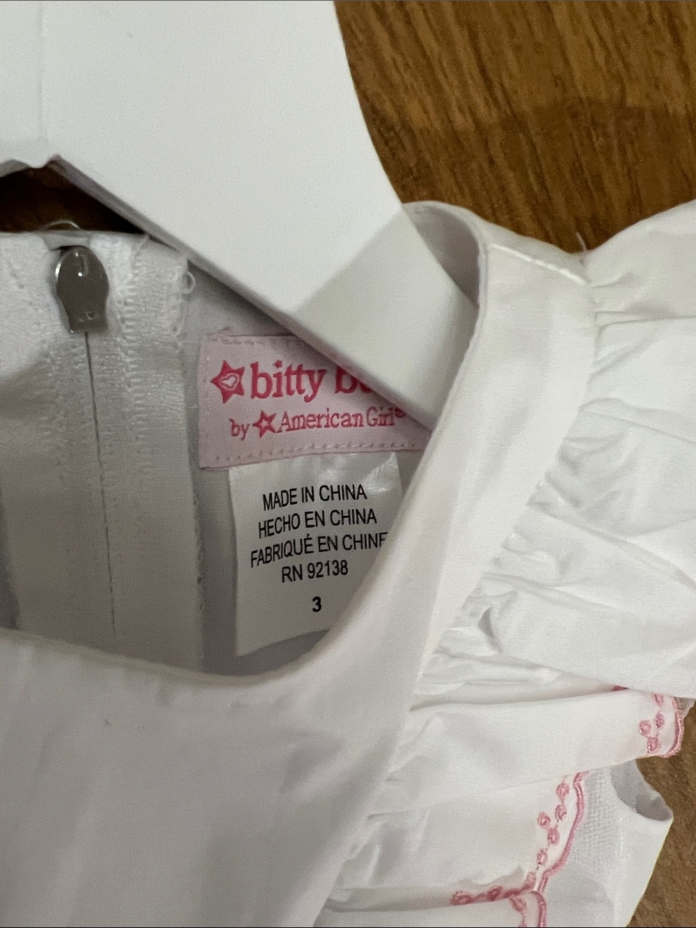 American Girl Bitty Baby Girls dress size 3 - Picture 9 of 9